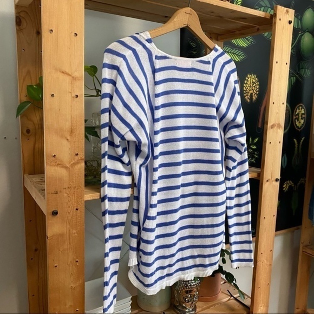 Lilly Pulitzer Blue White Striped Stasia Dolman Sleeve Knit Sweater Small - Picture 7 of 15